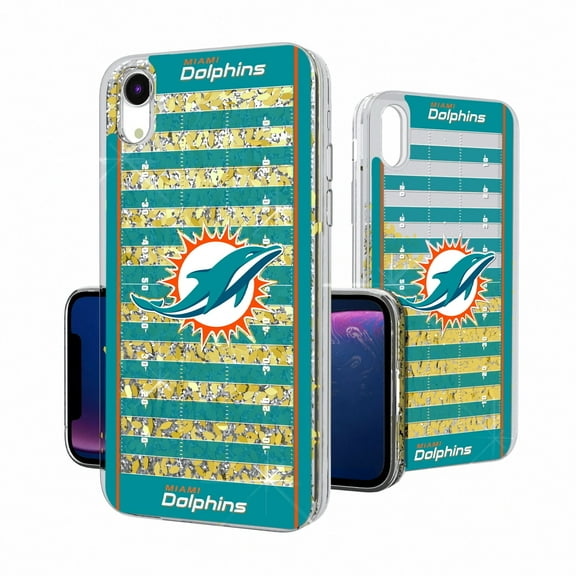 Miami Dolphins iPhone Field Design Glitter Case