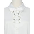 thumbnail image 4 of INSPIRE CHIC Broche de lazo de terciopelo vintage para mujer con strass para bodas y fiestas en blanco, 4 of 5