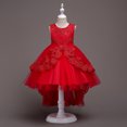 thumbnail image 1 of Vestido de princesa de diamantes para niñas de Europa y Estados Unidos, vestido de cola de encaje esponjoso, 1 of 6