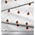 thumbnail image 2 of Soimoi Brown polyester Crepe Fabric Butidar Jamdani Printed Fabric 1 Yard 42 Inch Wide, 2 of 2