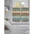 thumbnail image 4 of Tier Curtains 45 Inches Long, Green Blue Brown Farmhouse Window Treatment Curtain Drapes, Vintage Wood Small Curtain Drapes for Bathroom Laundry Room, 27.5"x45", 2 Panels, 4 of 7