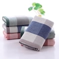 thumbnail image 2 of Nvzi 3 toallas de mano de gasa de algodón para el hogar, de algodón suave, súper suave y muy absorbentes, para ducha, piscina, toalla de mano de 13,39 x 29,53 pulgadas (azul), 2 of 5