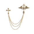 thumbnail image 4 of Broche de ángel Zulema con cadena de joyería dorado, 4 of 8