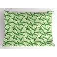 thumbnail image 1 of Banana Leaf Pillow Sham Sparse and Jumbled Pattern of Tropical Banana Plant Leaves, Decorative Standard Queen Size Printed Pillowcase, 30 X 20 Inches, Emerald Apple Green and Pearl, by Ambesonne, 1 of 2
