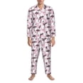 thumbnail image 3 of Lsque Pineapple Flamingo Pattern Long Sleeve Pajama Set for Men - Soft 2-Piece Sleepwear and Loungewear Set with Pockets, Comfy Nightwear-XX-Large, 3 of 7
