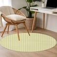 thumbnail image 4 of Round Rugs 3Ft, Yellow Striped Round Area Rug Washable Indoor Throw Carpet, Modern Simple Farmhouse Beige Vintage Small Non Slip Circle Rug for Bedroom Living Room Home Decor Aesthetic, 4 of 8