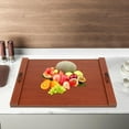thumbnail image 3 of Stove Top Covers for Gas Burners 30" x 20" Wood Noodle Board Stove Cover Counter Space Stove Top Cover with Handles Decorative Tray for Electric Stove Top Kitchen (Brown), 3 of 14