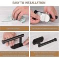 thumbnail image 3 of Toilet Roll Holder Self Adhesive Black Paper Holders Tissue Stand Hanger Bathroom Sus-304 Stainless Steel, 3 of 5