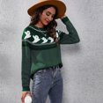 thumbnail image 5 of SWSMCLT Women's Soft Pullover Sweater Long Sleeve Knitted Holiday Knitwear Halloween Warm Halloween Fall Vintage Casual Loose Green 12-14, 5 of 5