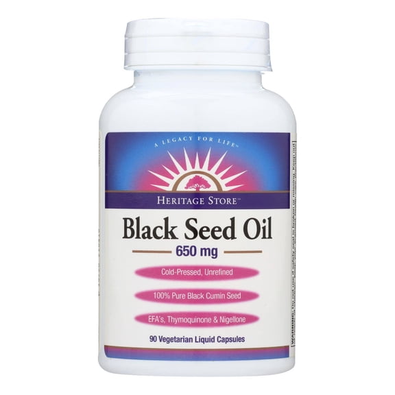 Heritage Store Black Seed Oil Dietary Supplement - 1 Each - 90 VCAP