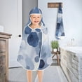 thumbnail image 4 of Watercolor Blue and Gray Dots Hooded Beach Towel Kids Bath Towels Quick Dry for Pool Swiming 50" x 23.5" Microfiber Soft Bathrobe, 4 of 7