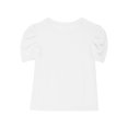 thumbnail image 2 of Deals Mwjwdo Girls Puff Short Sleeve Shirts Summer Ribbed Knit Crewneck T Shirt Tops Tee Blouse Fashion Tees 4-14 Years White 11 Years, 2 of 9