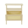 thumbnail image 4 of Bedside Table, Trapezoidal Sofa Side Table with Drawer Beige 16.92*12.2*19.68in, 4 of 14