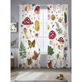 thumbnail image 2 of Red Mushroom Sheer Curtains 108 Inch Long 2 Panels, Colorful Plant Flowers Leaf Light Filtering Rod Pocket Semi Sheer Curtains, Sheer Voile Drapes for Living Room Bedroom, 52"x108", 2 of 5