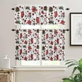 thumbnail image 2 of Christmas Kitchen Curtains and Valances Set, Rod Pocket Curtains Tier Farmhouse Window Curtains 36 Inch Length, Stocking Snowman Snowflake Poinsettia Berrry 3 Piece Kitchen Curtains Set, 2 of 6