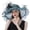 A-Grey465, variant on Womens Sun Hats Oversized Wide Brim Flower & Feather Hat For Spring Summer Wedding Party Elegant Cap For Ladies