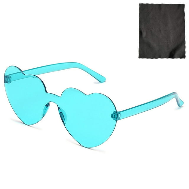 Fiudx Gafas de Sol Sin Montura En Forma de Corazón, Transparentes, de Color Caramelo