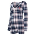 thumbnail image 2 of Women's Concepts Sport Navy Boston Red Sox Ashford Plaid V-Neck Knit Romper, 2 of 3