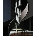 thumbnail image 6 of Modern Crystal Chandelier Dimmable LED Pendant Light Fixture 18-Light Silver Staircase Mini Chandelier Lobby Living Room Bedroom Foyer Flush Mount High Ceiling Light Fixtures(90W), 6 of 8