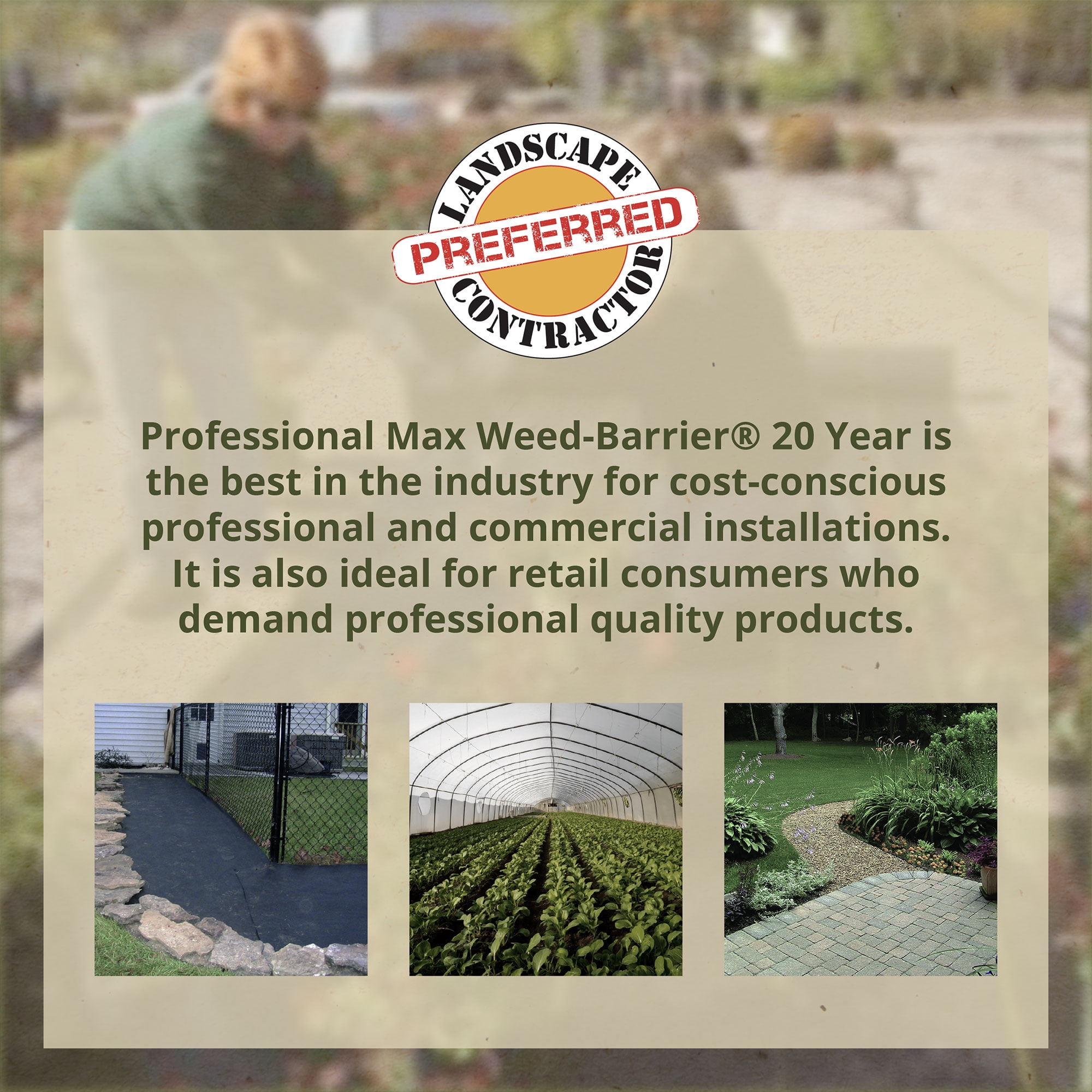 DeWitt Professional Max Weed Barrier Fabric 4.1 oz, Heavy-Duty Weed Control, 3 x 100 Feet