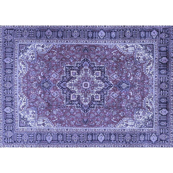 Ahgly Company Indoor Rectangle Persian Blue Traditional Area Rugs, 5' x 7'