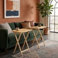 thumbnail image 3 of Mainstays Solid Rubberwood Folding TV Tray Tables, Set of 2, Natural, 3 of 9