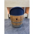 thumbnail image 4 of Dark Navy Blue Oak Barrel Chair, Handmade Wine and Whiskey Barrel Chair, Hidden Storage, Free Shipping - Family Business, 4 of 6
