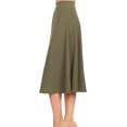 thumbnail image 2 of Women Solid Polyester A-Line Flared Midi Skirt with Elastic Waistband, Size Range S to 3XL, Plain Elegant Casual Bottoms Suitable for Daily Wearing and Conventional Office Working Scenarios, 2 of 10