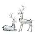 thumbnail image 1 of 2 esculturas de alce, estatuas de animales, figuras decorativas creativas de ciervo para escritorio Plata, 1 of 9