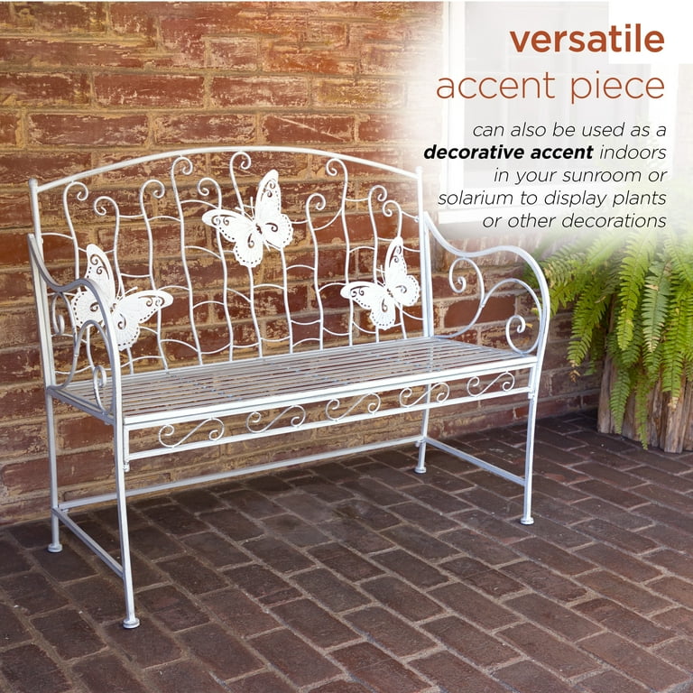 White garden best sale bench metal