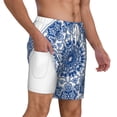 thumbnail image 2 of Balery Blue Watercolor Mens Swim Trunks Swim Shorts for Men Quick Dry Inseam Beach Shorts with Compression Liner Pocket-Medium, 2 of 9