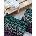 thumbnail image 2 of Pack of 2 Outdoor Pillow Covers, Ombre Leopard Print Turquoise to Purple Gradient Waterproof Square Throw Pillowcase Cushion Decorative Pillow Covers for Couch Patio Tent, 18x18 in, 2 of 6