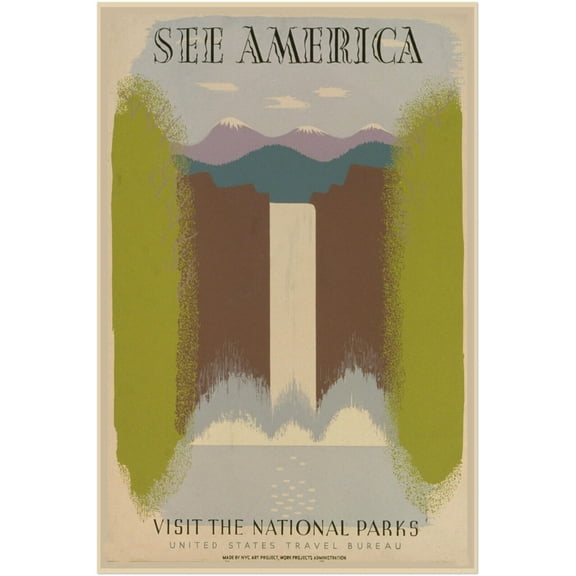 See America - National Park- Vintage Travel Poster (8x12Inches)