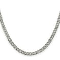 thumbnail image 2 of 925 Sterling Silver Rhodium Plated 4.5mm Pave Curb Chain Necklace 26 Inch Chain Necklace for Women and Men, 2 of 2