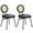 Black, variant on Dining Chairs Set of 2, Kitchen Chairs with Thicken Upholstered, Modern Black Dining Room Chairs Set of 2, Space Saving Dining Chairs with Metal Legs for Living Room, Natural Rattan