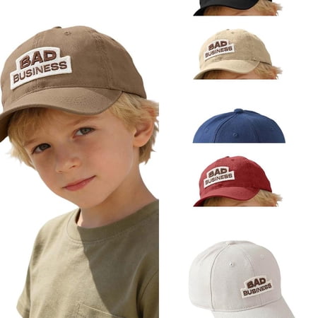 AJGRHE Washed Letter Kids Baseball Cap Cartoon Adjustable Sun Hat For Boys And Girls Casual Outdoor School Party Yoga Sport Coffee 2-8 Years
