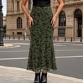 thumbnail image 3 of Skirts for Women Midi Length White Ruffled Styles Hawaiian Lightweight Flowy Elastic Waisted Casual Pleated Skirts with Pockets, 3 of 5