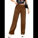 thumbnail image 3 of Pantalones de Yoga para Mujer, de Pierna , con Bolsillos, Cintura Alta, Elásticos, Informales, Deportivos. Marrón Oscuro M, 3 of 6