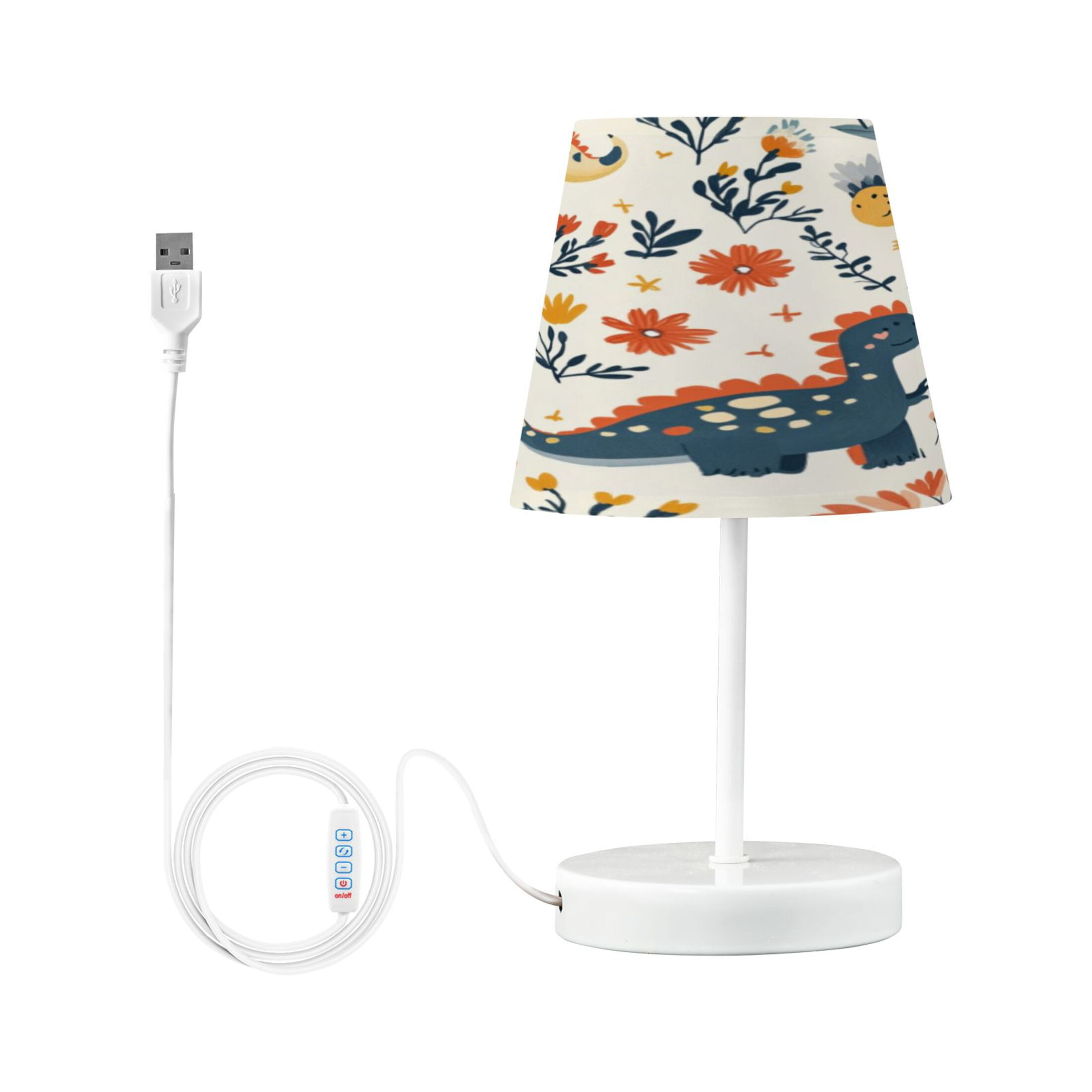 Table Lamp Small 5.9x10.8 Inches Table Lamps Night Light Tools & Home Improvement Bedroom Lamp Guest Room Lamp Study Lamp Office Lamp Cartoon Dinosaurs and Leaves