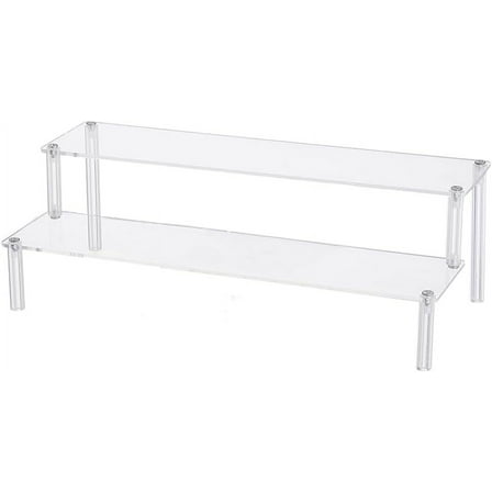 2 Sets Acrylic Display Riser 2 Tier Cupcake Stand Perfume Organizer Display 11.81" White Dessert Display Riser Nail Polish Holder Rack