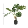 thumbnail image 3 of DecMode 29" Artificial Monstera Plant in Realistic Leaves and Black Plastic Pot, 3 of 9