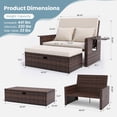 thumbnail image 7 of UDPATIO Wicker Patio Outdoor Daybed, Outdoor Chaise Lounger w/ 4-Level Adjustable Backrest, Storage Ottoman for Balcony, Garden, Poolside(Beige), 7 of 7