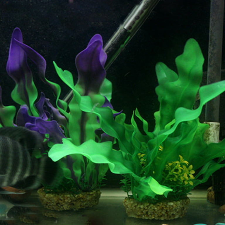Fish Tank Plant, Artificial Kelp Aquatic Green Plastic Plant Fake Fish Tank Aquarium Decoration for Household and Office, Purple