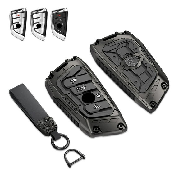 Key Cover Case, Zinc Alloy Metal Key Fob Case Shell Compatible for BMW 1 2 5 7 M Series X1 X4 X5 X6 F15 F16 F48