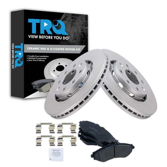 TRQ Front Brake Pad & Rotor Kit Brake Pads Brake Rotor Ceramic Premium G-Coated Fits Select 2004-2011 Chevrolet Aveo 2007-2011 Aveo5 2013-2015 Spark 2009 Pontiac G3