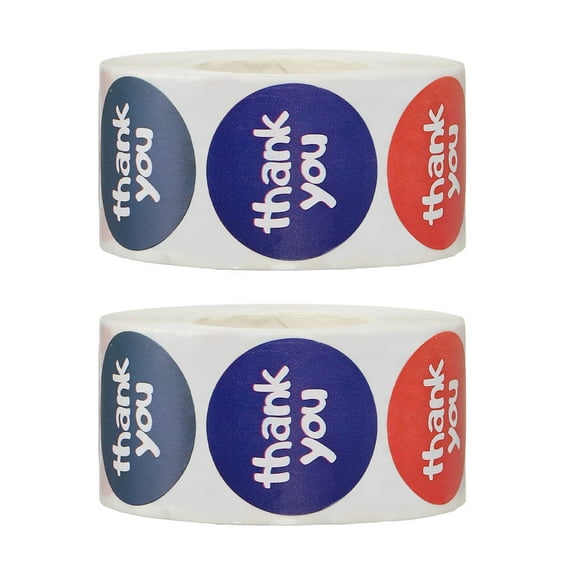 Uxcell 1 x 1 Inch Thank You Stickers, 2 Roll/1000 Pcs Stickers, Multicolor