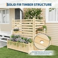 thumbnail image 3 of 3 Panel Wooden Privacy Screen with Built In Planter Box, Freestanding Outdoor Fence Enclosure for Trash Cans AC Units Pool Pumps, Decorative Garden Divider for Patio Backyard Courtyard, 3 of 7
