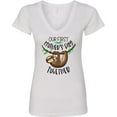 thumbnail image 3 of Inktastic Our 1st Mother's Day Together Cute Mom and Baby Sloth Women's V-Neck T-Shirt, 3 of 5