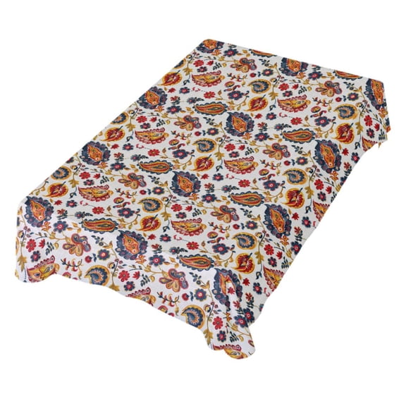 JSTEL Paisley Embroidery Ikat Floral Table Cloth Square 54 x 54 Inch Tablecloth Anti Wrinkle Table Cover for Dining Kitchen Parties
