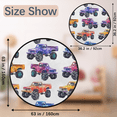 thumbnail image 2 of CURLYOOT Cars Monster Trucks 5.2ft Round Rug for Living Room, Large Washable Area Rug, Non Slip Floor Mat Indoor Rugs for Bedroom, Dining Room, Offices, Entryway, 2 of 7